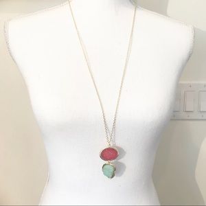 Pana Iridescent Druzy Agate Stone Pendant